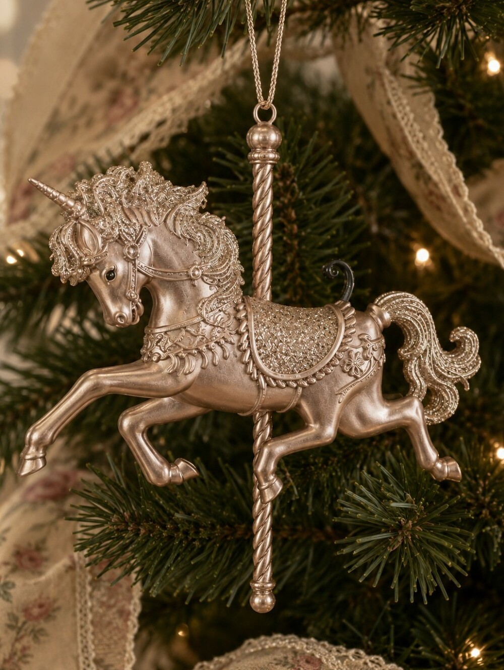 Unicorn Carousel Chritmas Ornament